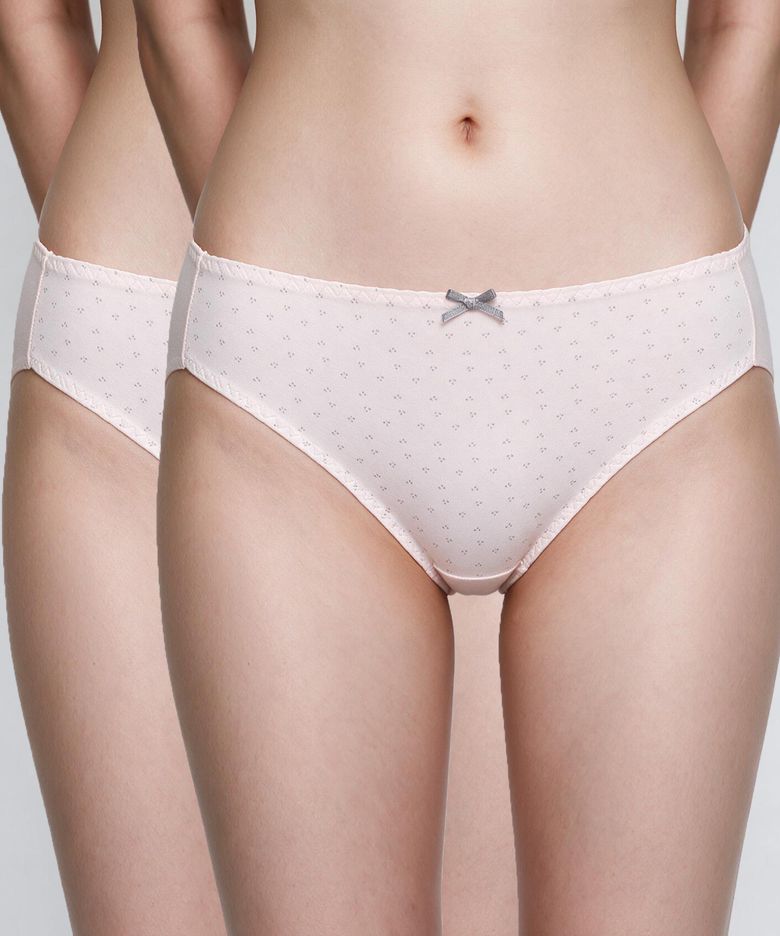 아이보리 하트 노라인 햄팬티 2매입