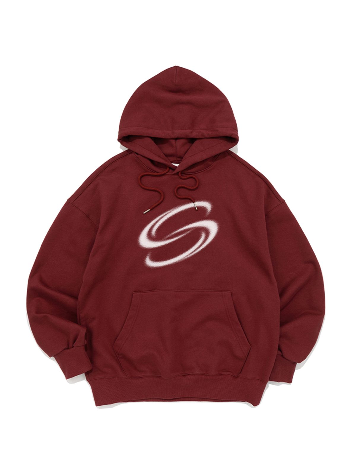 페이즈화이트(PHASEWHITE) DOUBLE LOOP HOODIE (BURGUNDY)