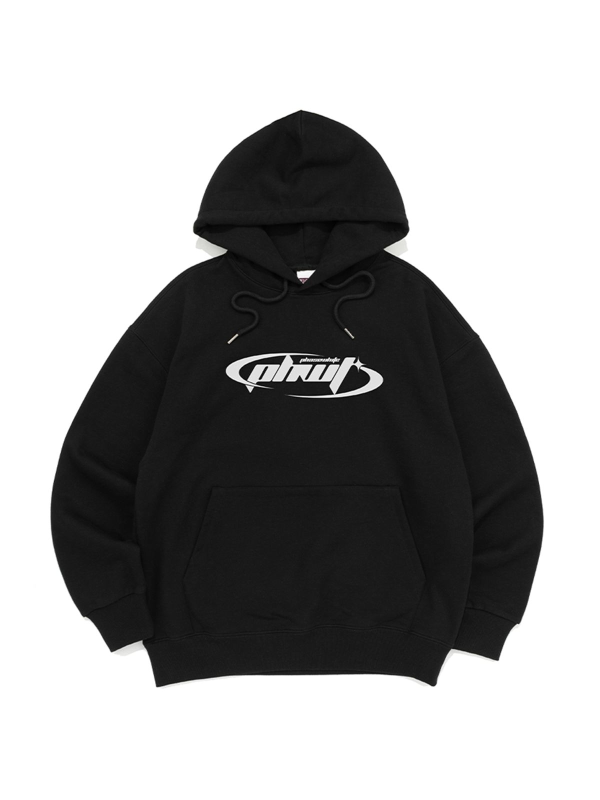 페이즈화이트(PHASEWHITE) MILLENIUM LOGO HOODIE (BLACK)