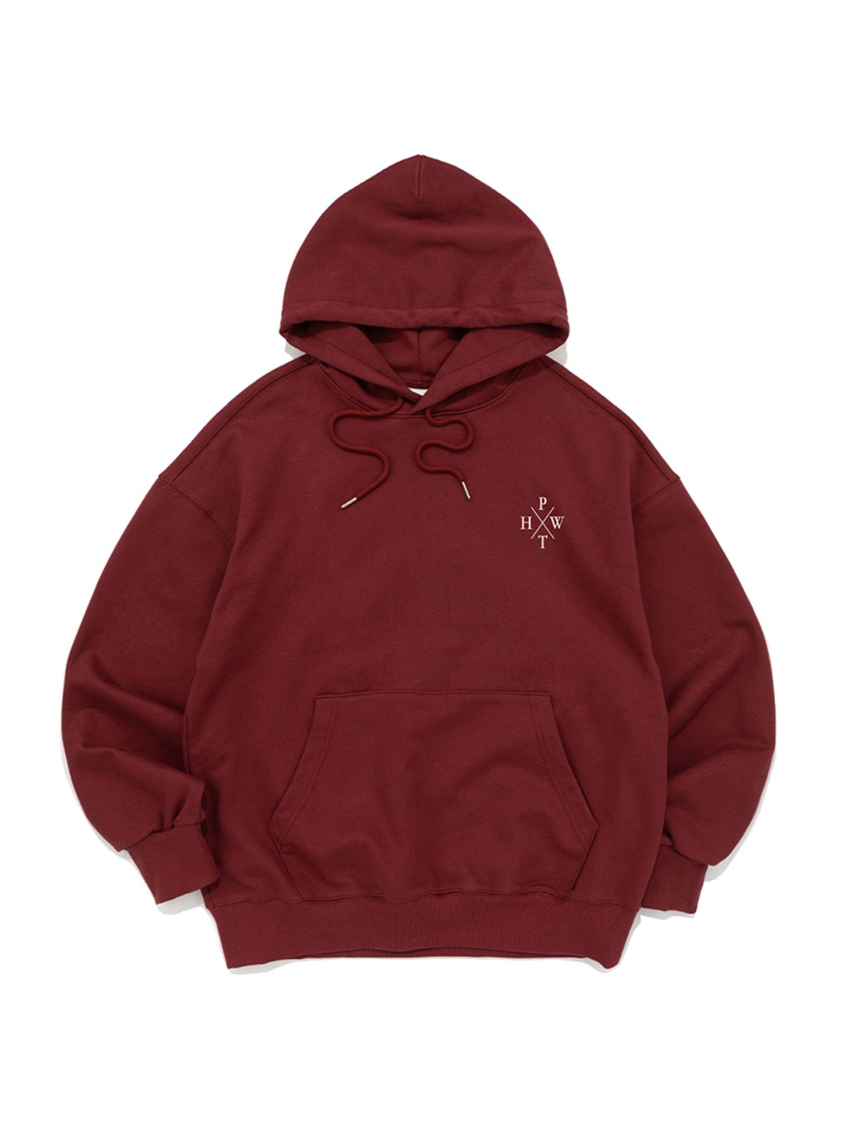 페이즈화이트(PHASEWHITE) X LOGO HOODIE (BURGUNDY)