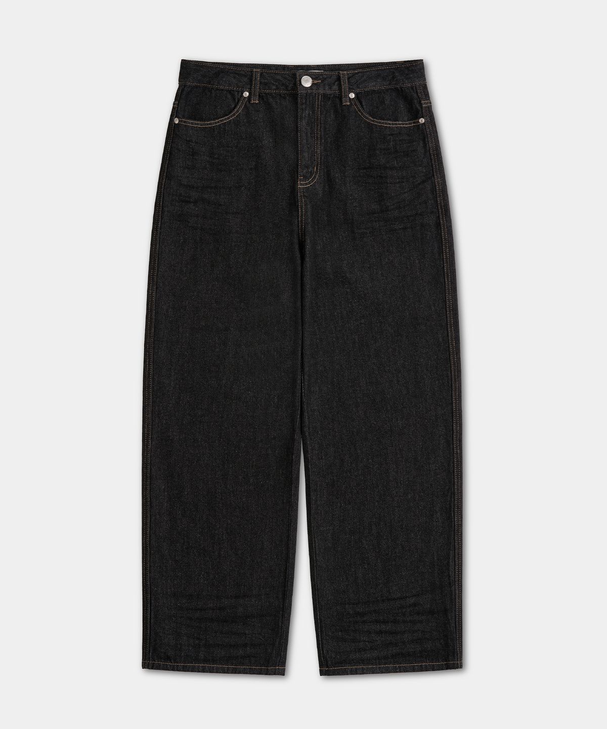 엑스컨테이너(EXCONTAINER) 엠보 레귤러 데님 팬츠 (BLACK)