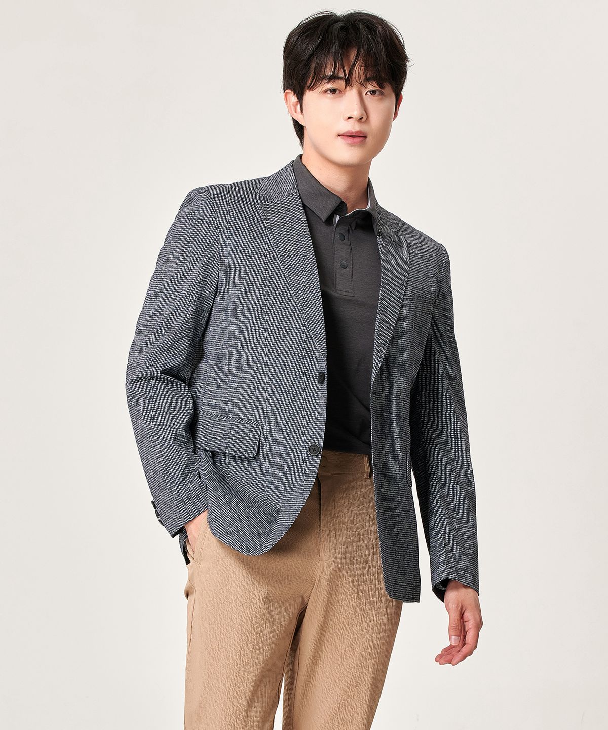 빌트모아(BILTMORE) 남성 스탠다드핏 하운드투스 체크 블레이저
