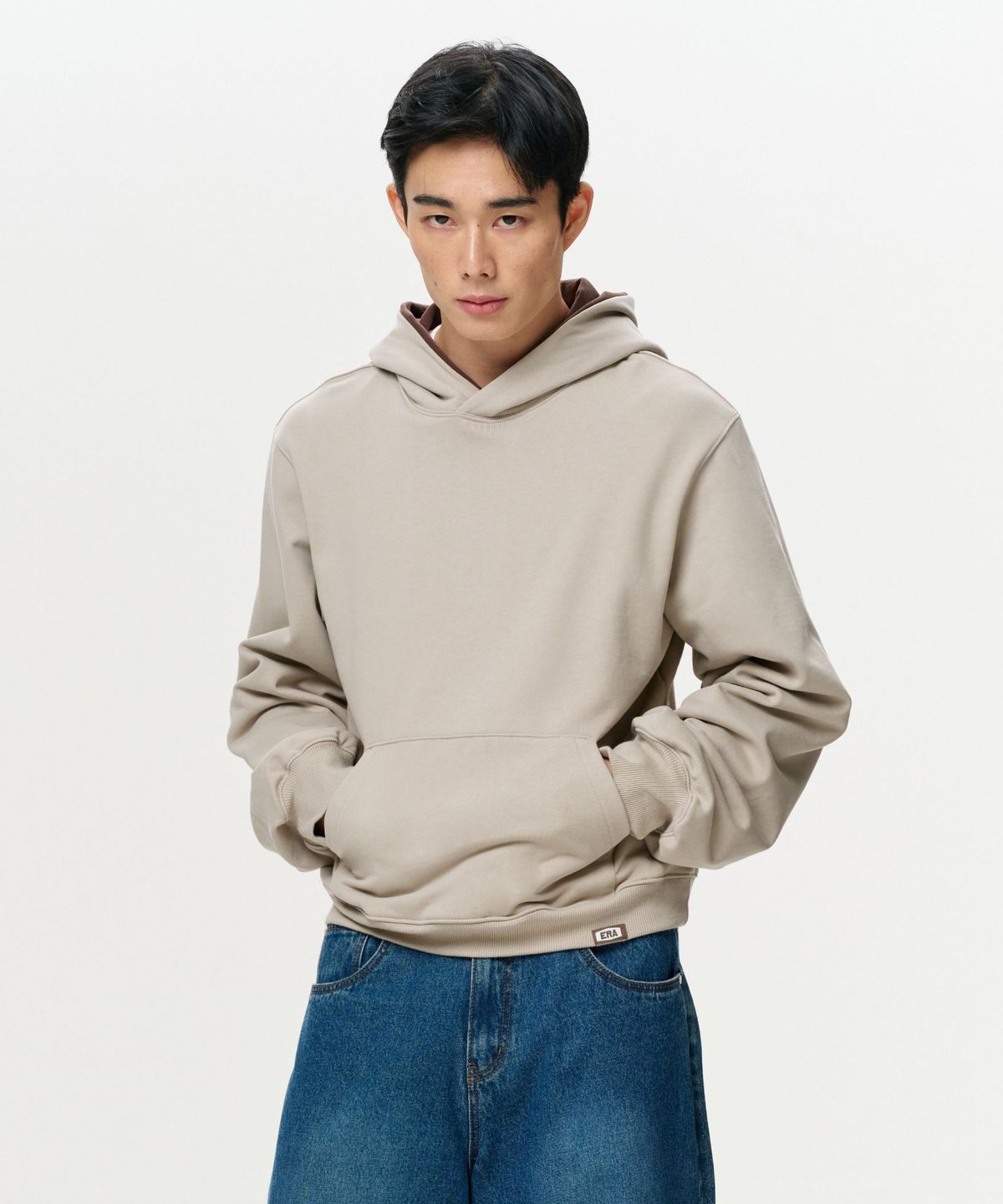 이알에이(ERA) UNISEX ERA COLOR LAYERED HOODIE - OATMEAL