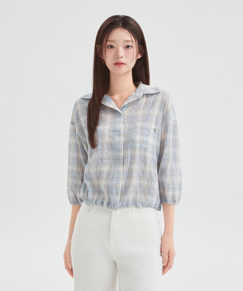 [RE] 오픈카라 7부 블루종 셔츠(RMYWG37R15) RMYWG49R15