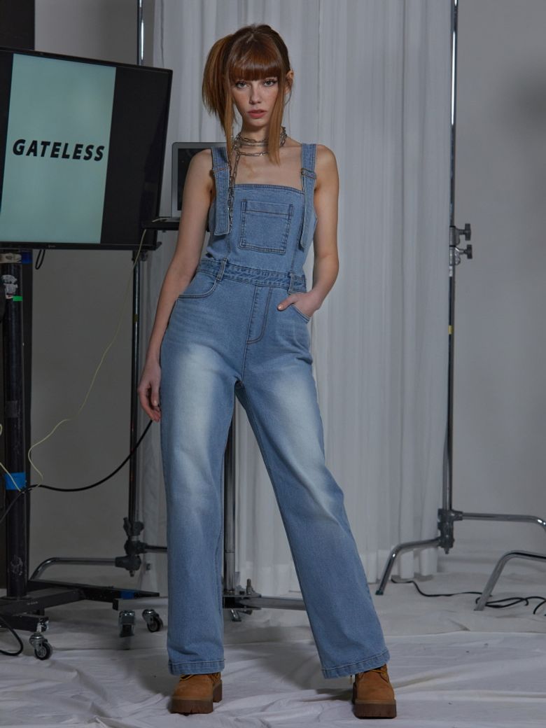 DENIM OVERALLS -LIGHT BLUE