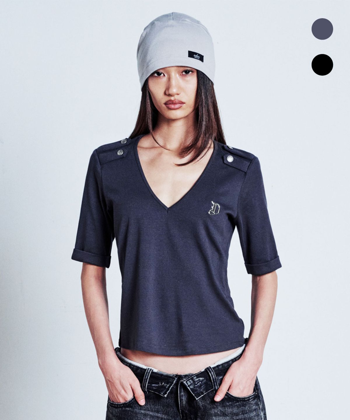 오도어(ODOR) MILLI v-neck 3/4 tee