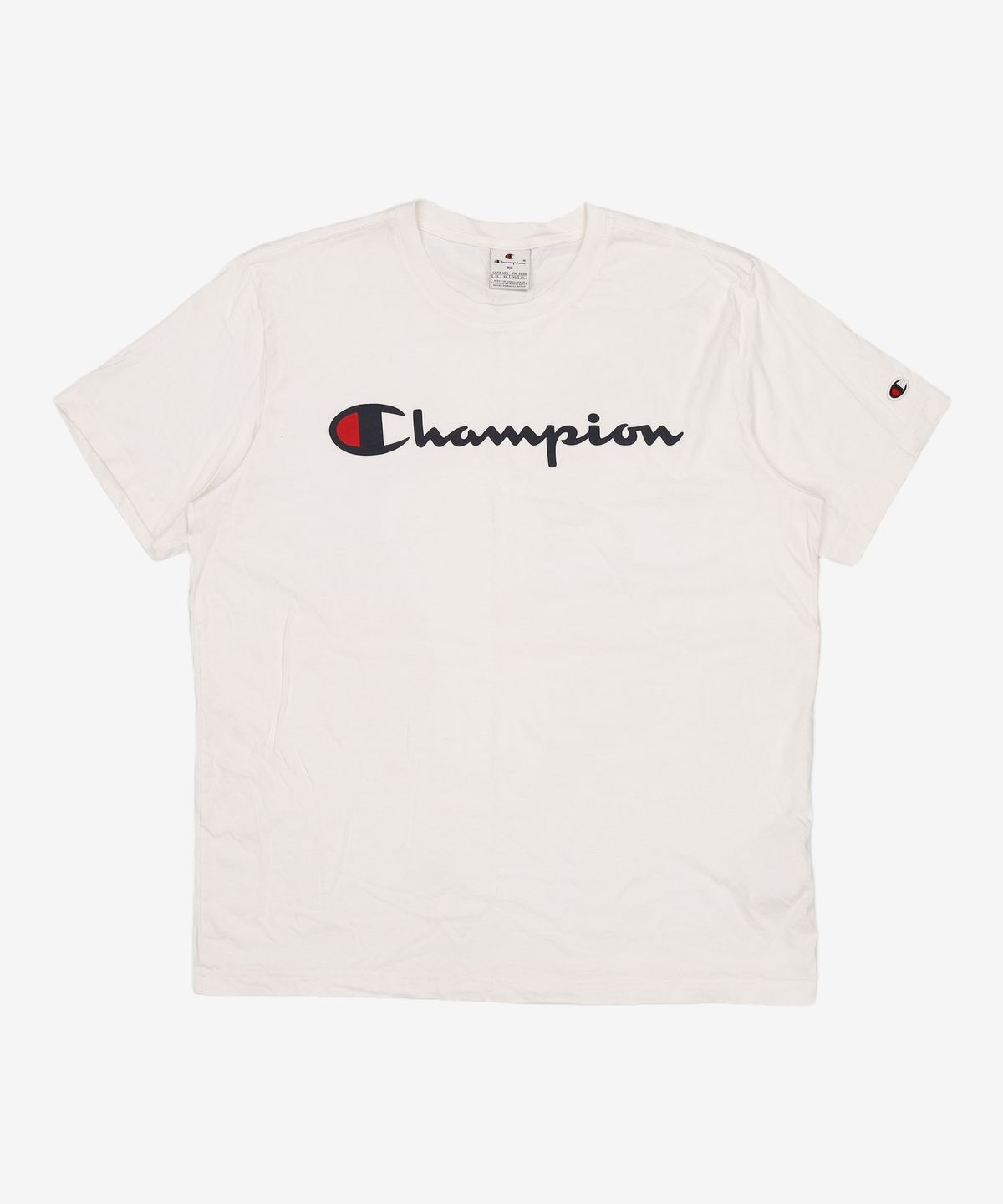 챔피온(CHAMPION) 빅 스크립트 로고 코튼 반팔 티셔츠 White XL
