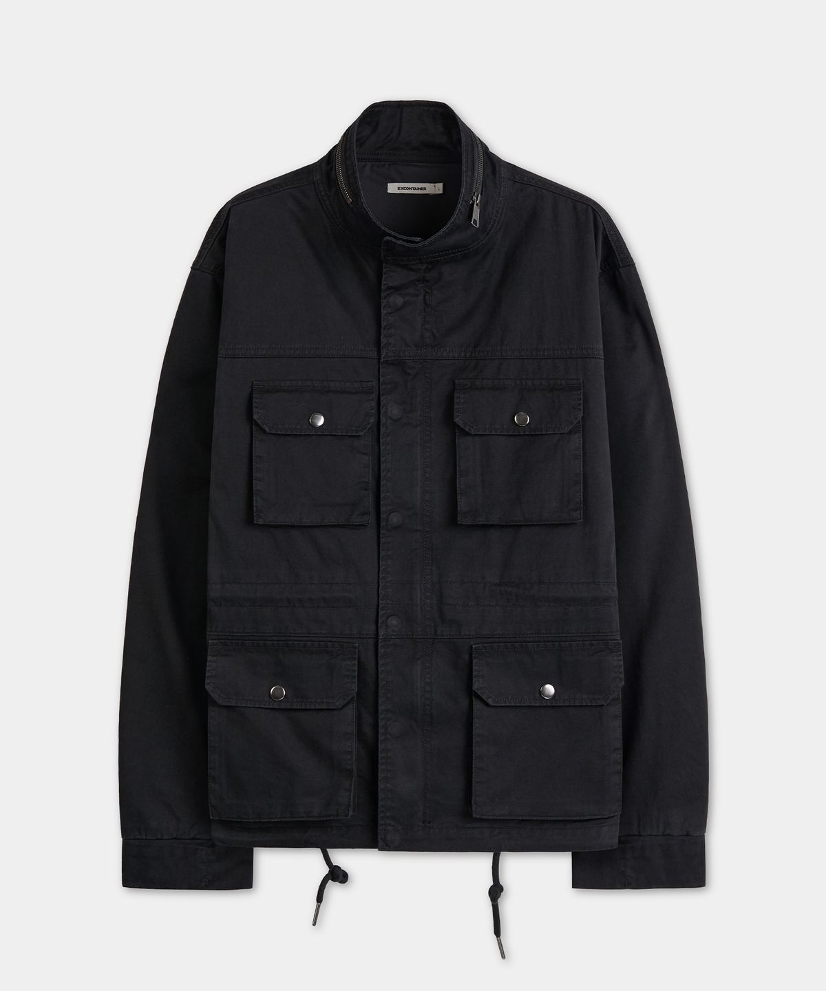 엑스컨테이너(EXCONTAINER) 빈티지 워시드 숏 필드 자켓 (BLACK)