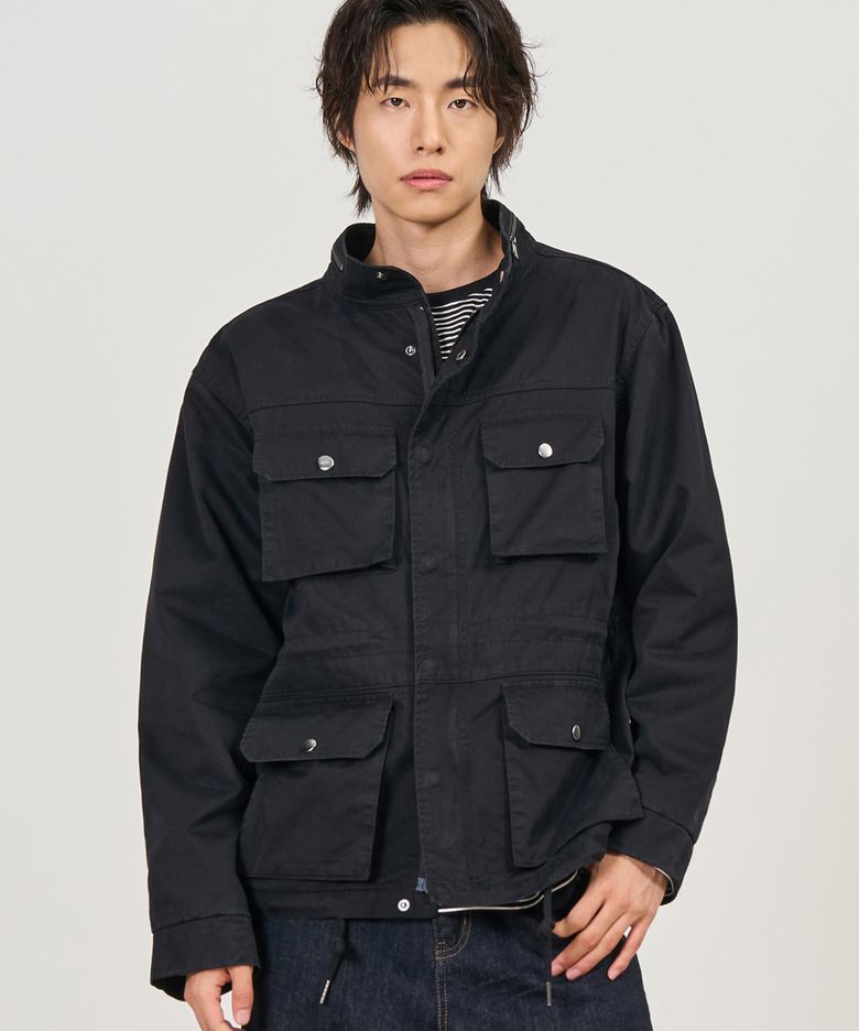 빈티지 워시드 숏 필드 자켓 (BLACK)