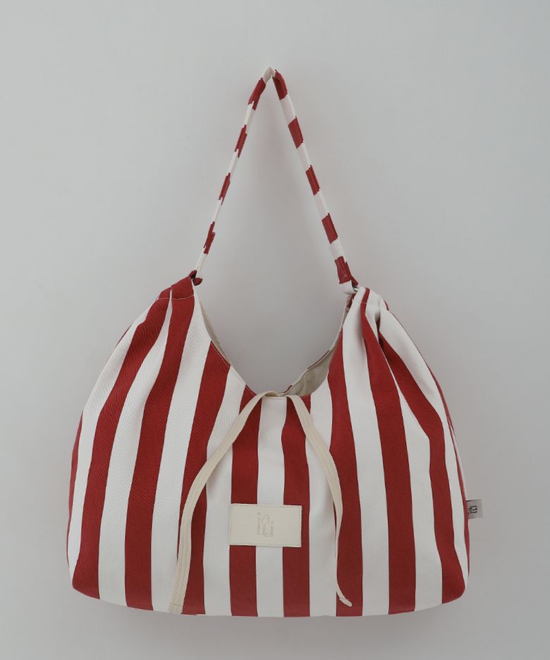Stripe hobo bag Red