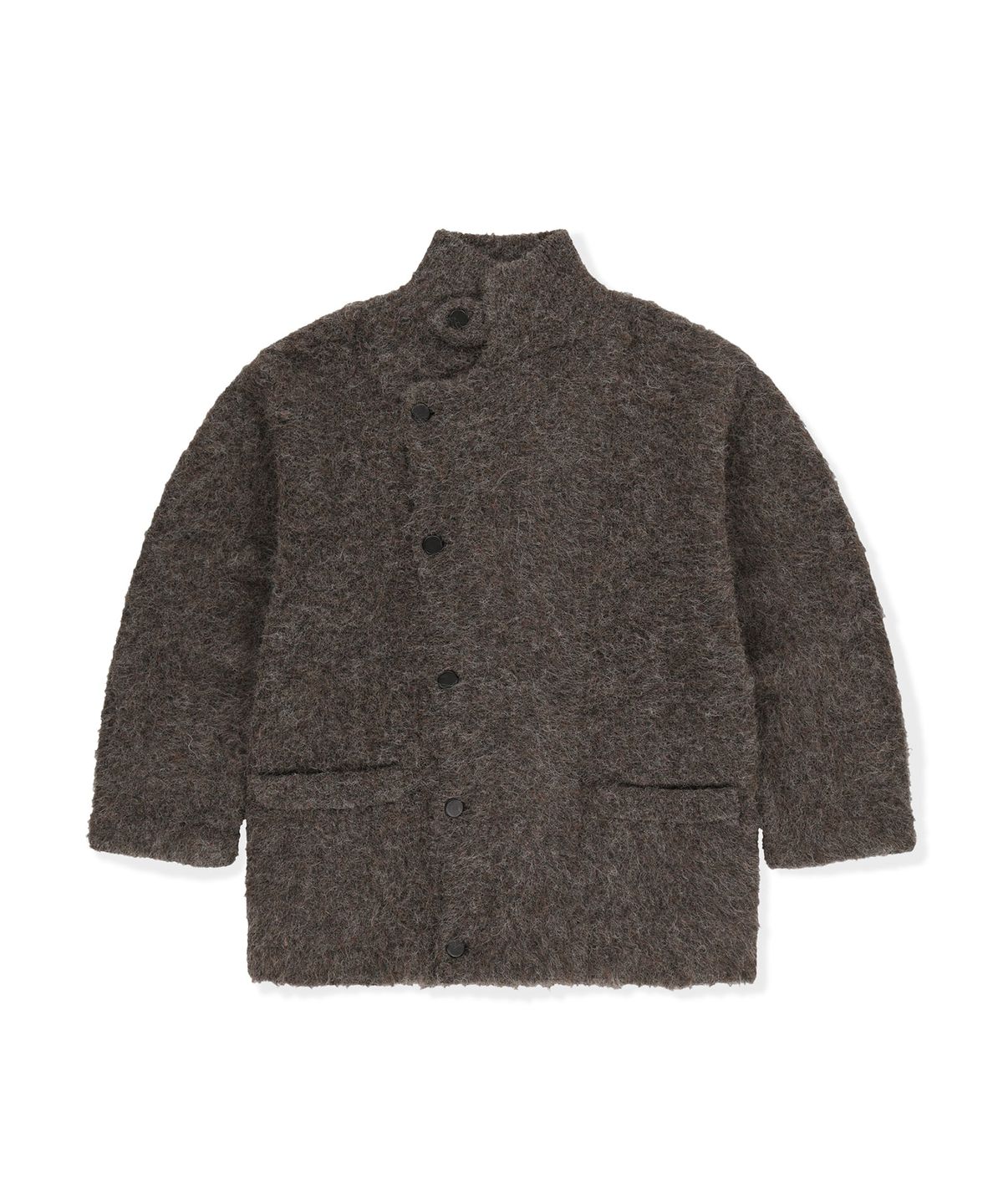 썬러브투어(SUNLOVETOUR) Shaggy Double Knit Cardigan Heather Brown