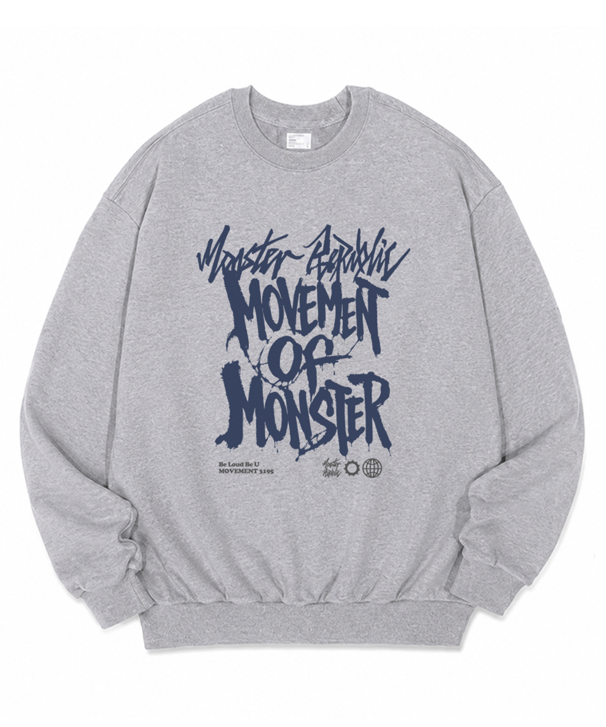 몬스터리퍼블릭(MONSTER REPUBLIC) 그릿 무브먼트 딥블루 맨투맨 그레이_3195