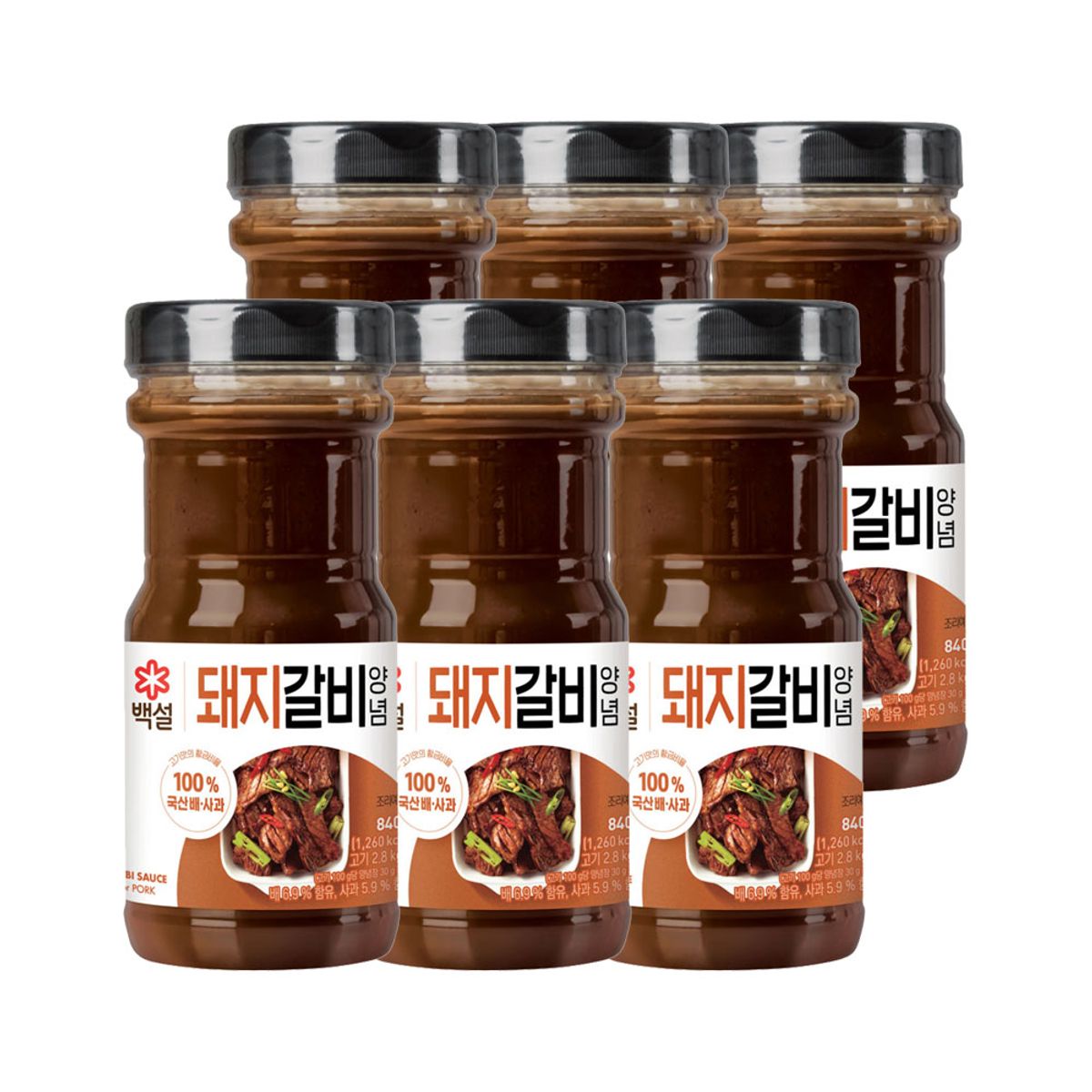 CJ제일제당(CJCHEILJEDANG) 백설 돼지갈비양념 840g x6개