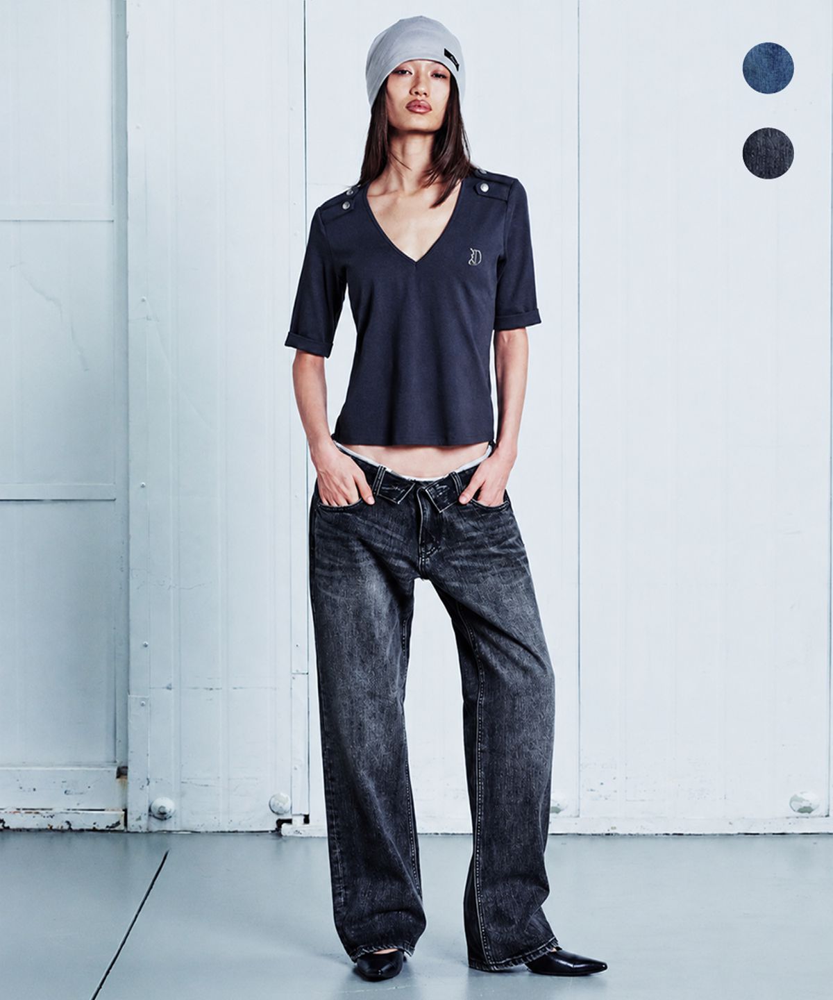 오도어(ODOR) Fold low denim