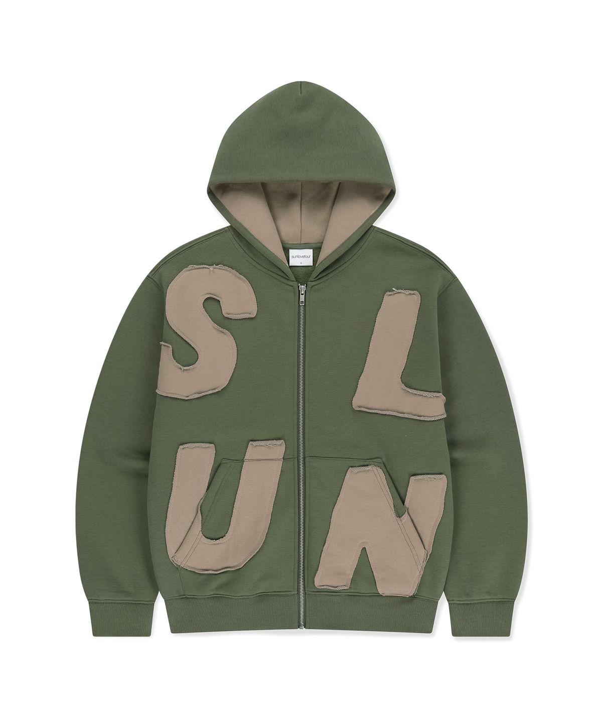 썬러브투어(SUNLOVETOUR) Capital Brushed Zip Up Hoodie Olive