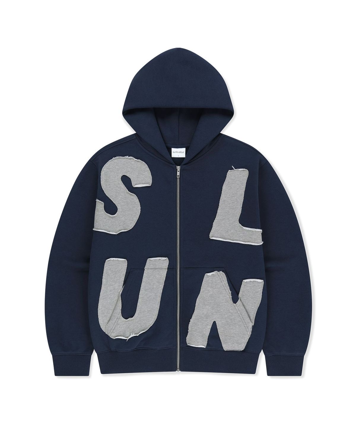 썬러브투어(SUNLOVETOUR) Capital Brushed Zip Up Hoodie Navy/Grey