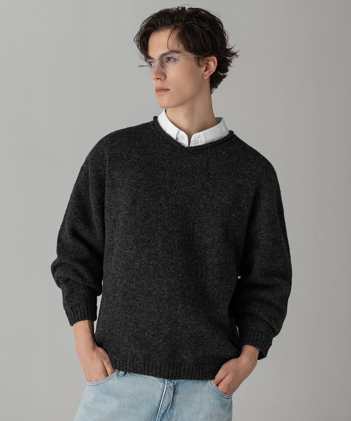 라코스테(LACOSTE) 남성 헤어리 롤넥 풀오버 AH103M-56N EL6