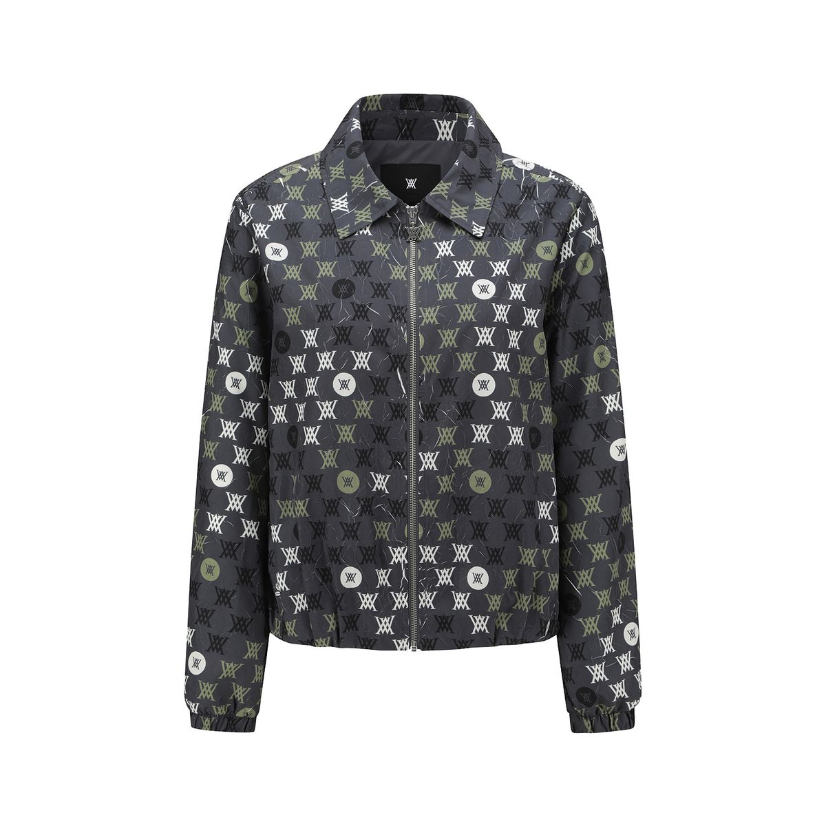어뉴골프(ANEW GOLF) WOMEN ALLOVER LOGO HOODED BLOUSON JACKET_GR