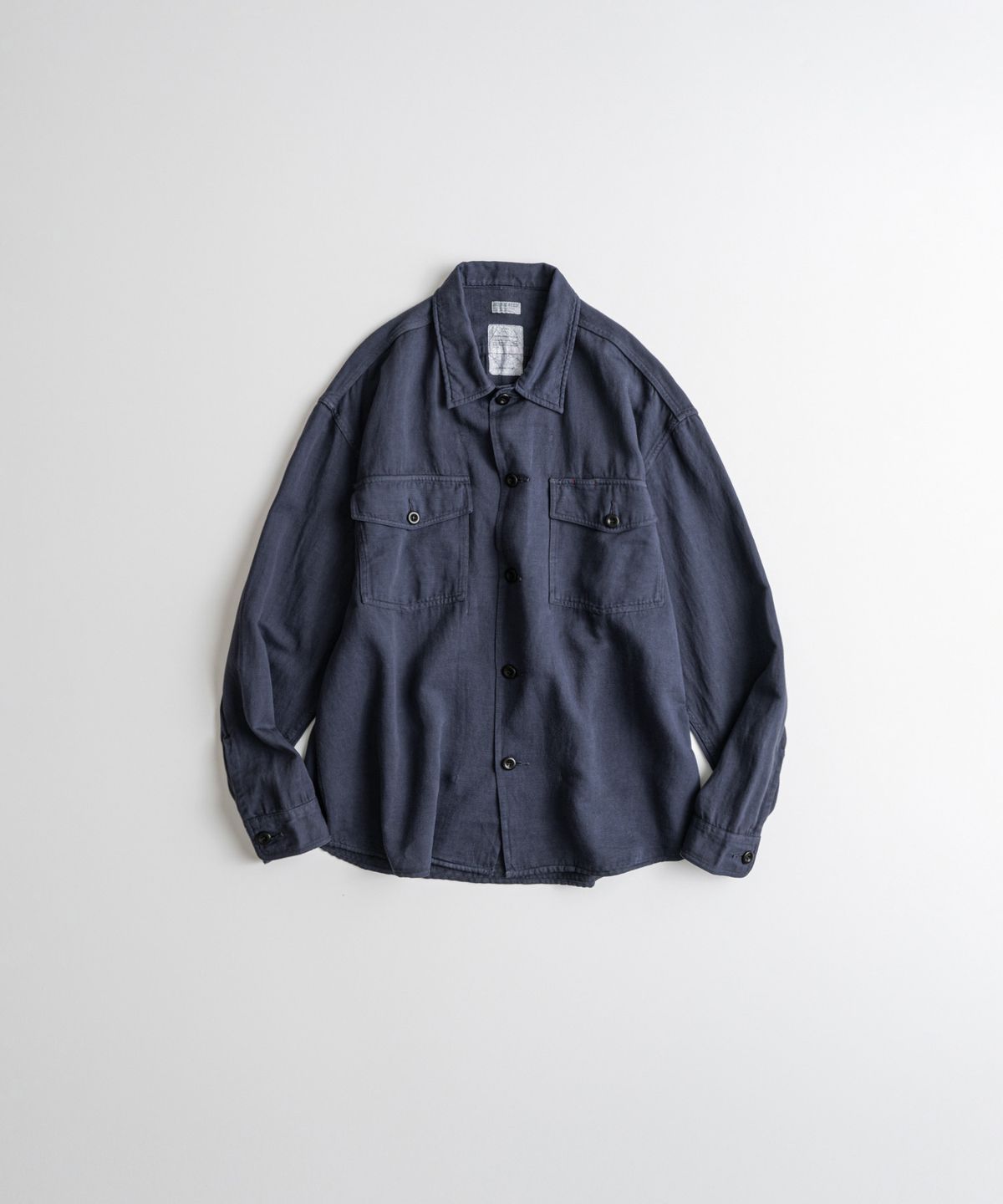 비헤비어(BEHEAVYER) DYED FATIGUE L/S SHIRTS purple navy