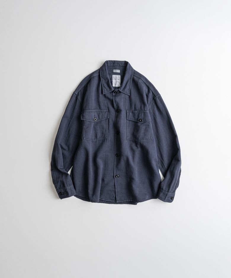 DYED FATIGUE L/S SHIRTS purple navy
