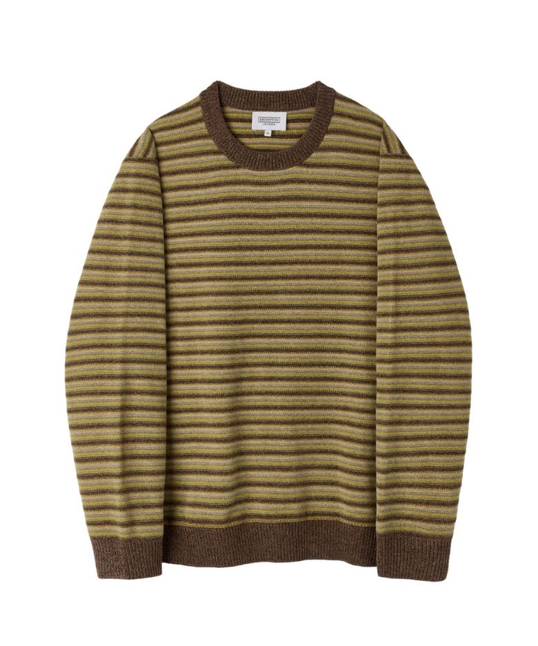 CHENILLE STRIPE SWEATER - BROWN (P264MKT131)