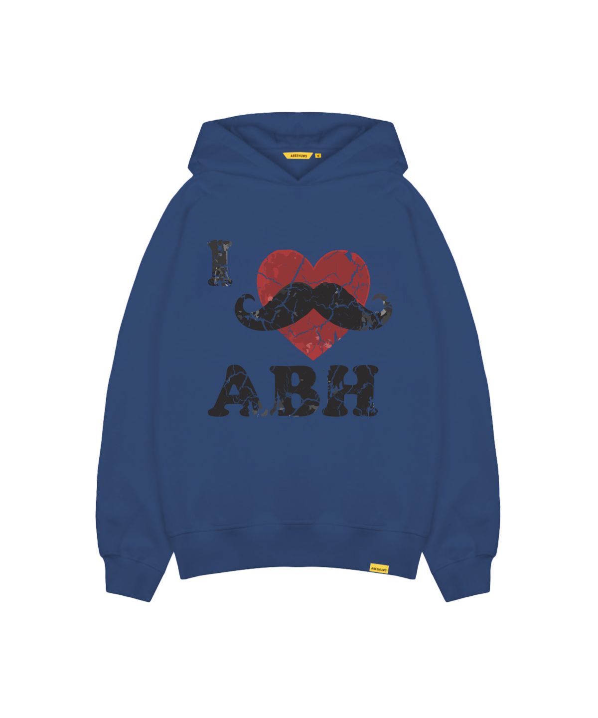 어비험즈(ABEEHUMS) 아이러브 머스타쉬 후드 스웨트셔츠 ABH367-169 블루