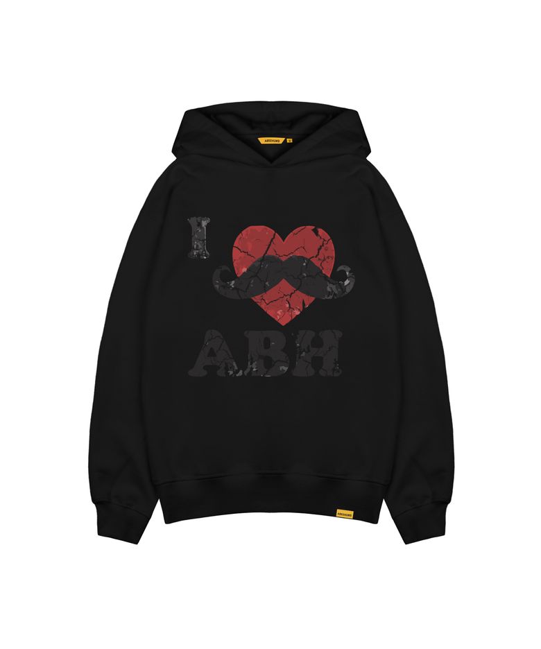 아이러브 머스타쉬 후드 스웨트셔츠 ABH367-169 블랙