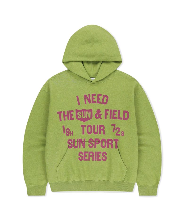 SUN and Field Hoodie Heather Lime