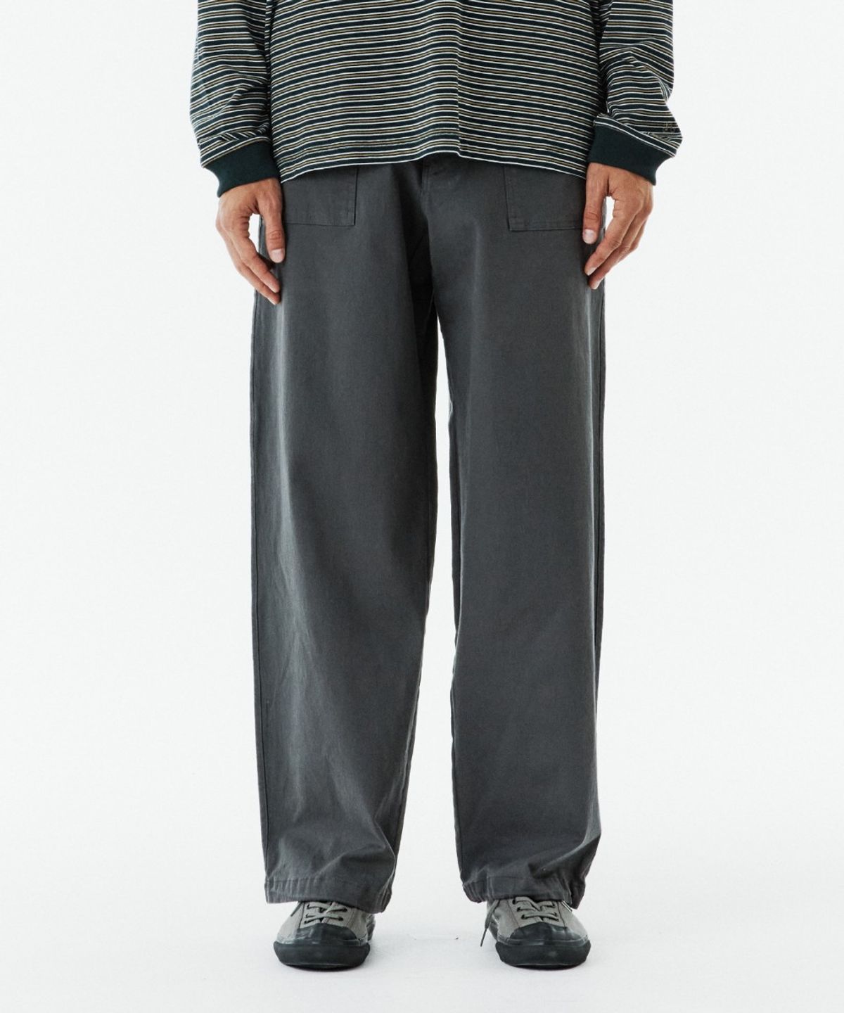 브롬톤 런던(BROMPTON LONDON) HALF BANDING FATIGUE TROUSERS - C/GREY (P263MPT110)