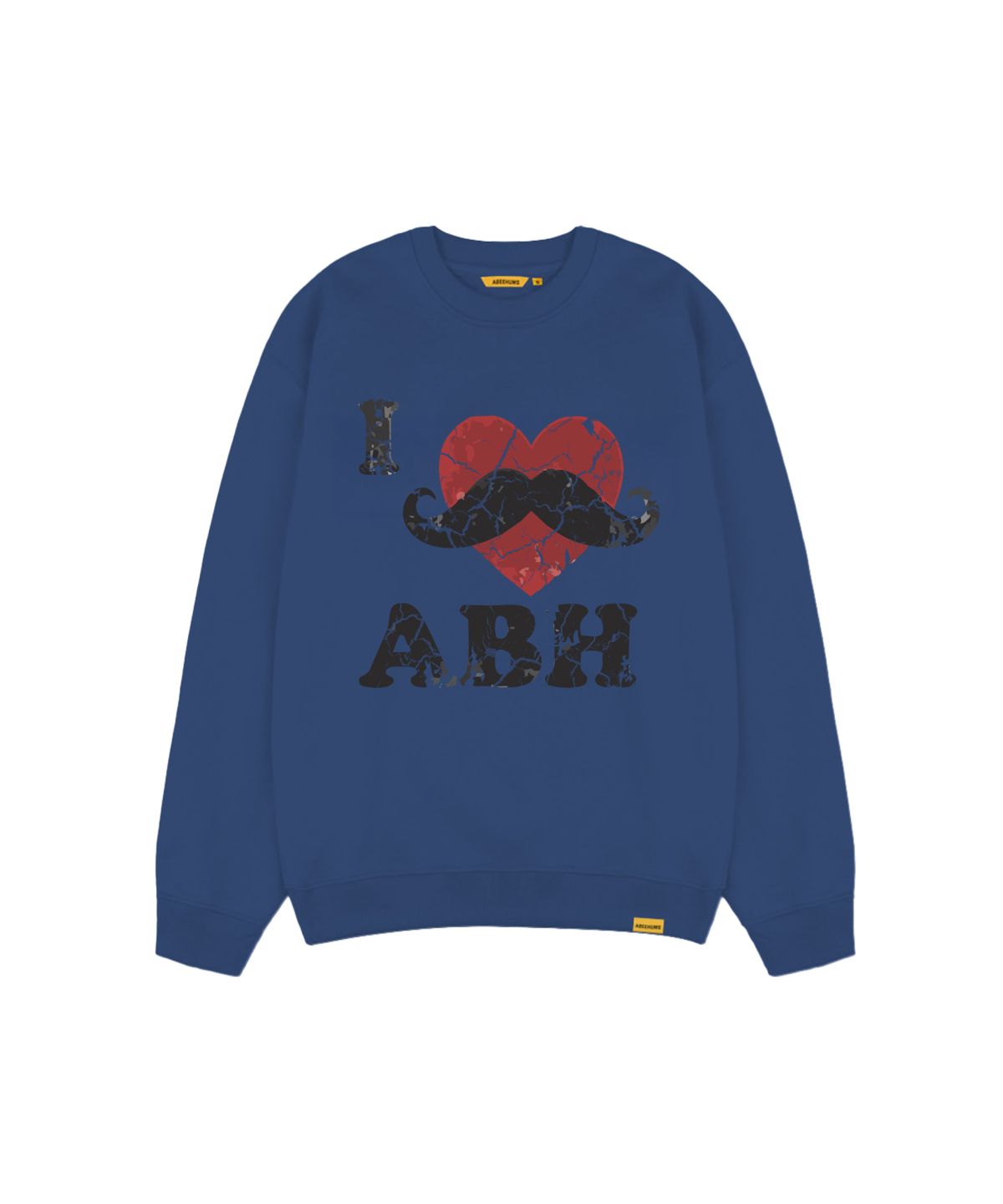 어비험즈(ABEEHUMS) 아이러브 머스타쉬 스웨트셔츠 ABH367-168 블루
