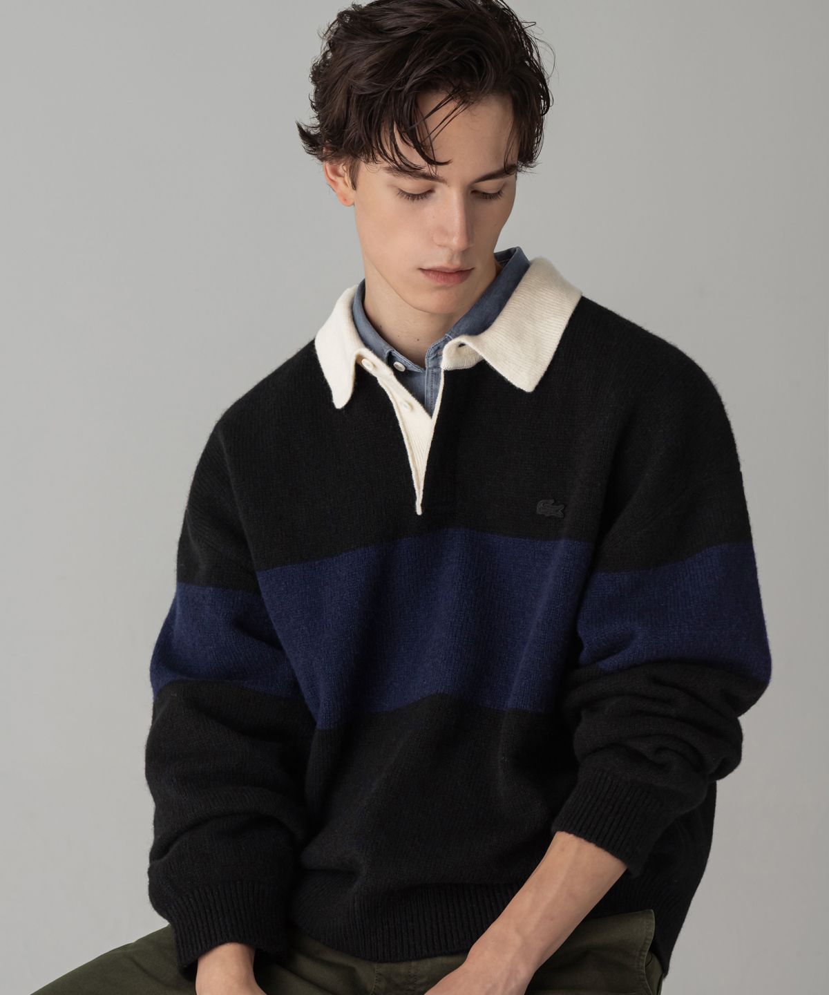 라코스테(LACOSTE) 남성 헤어리 럭비 폴로 스웨터 AH102M-56N 031