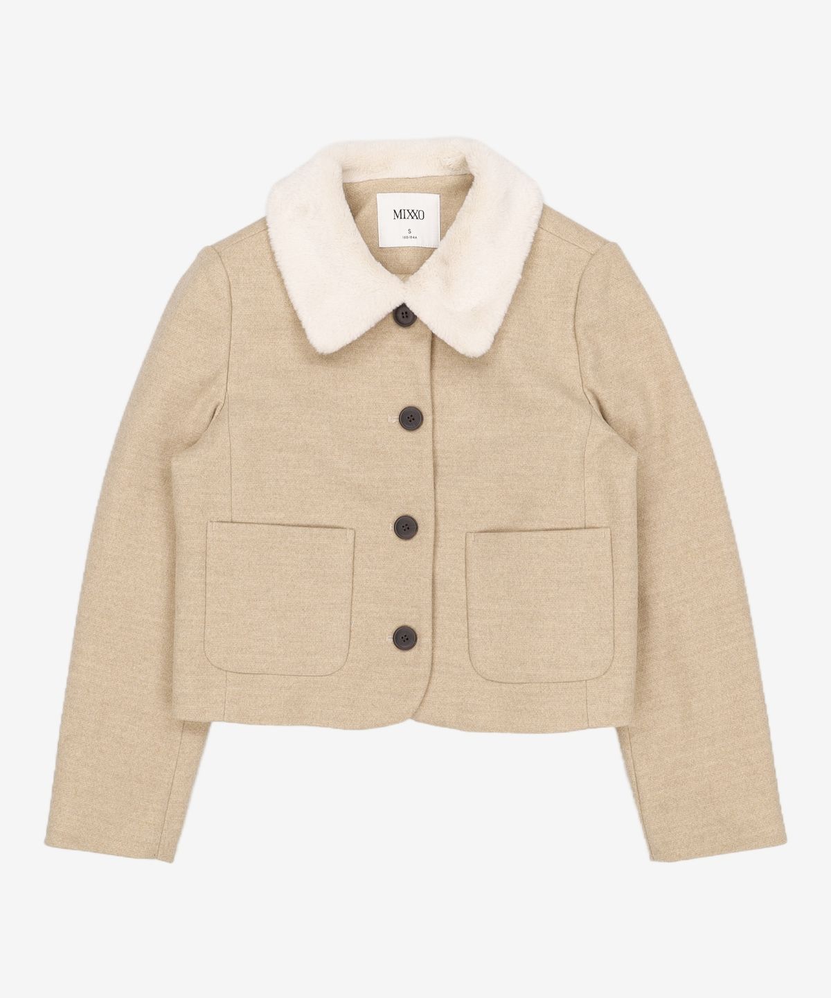 미쏘(MIXXO) 퍼카라 크롭 자켓_MIWJKE102G S