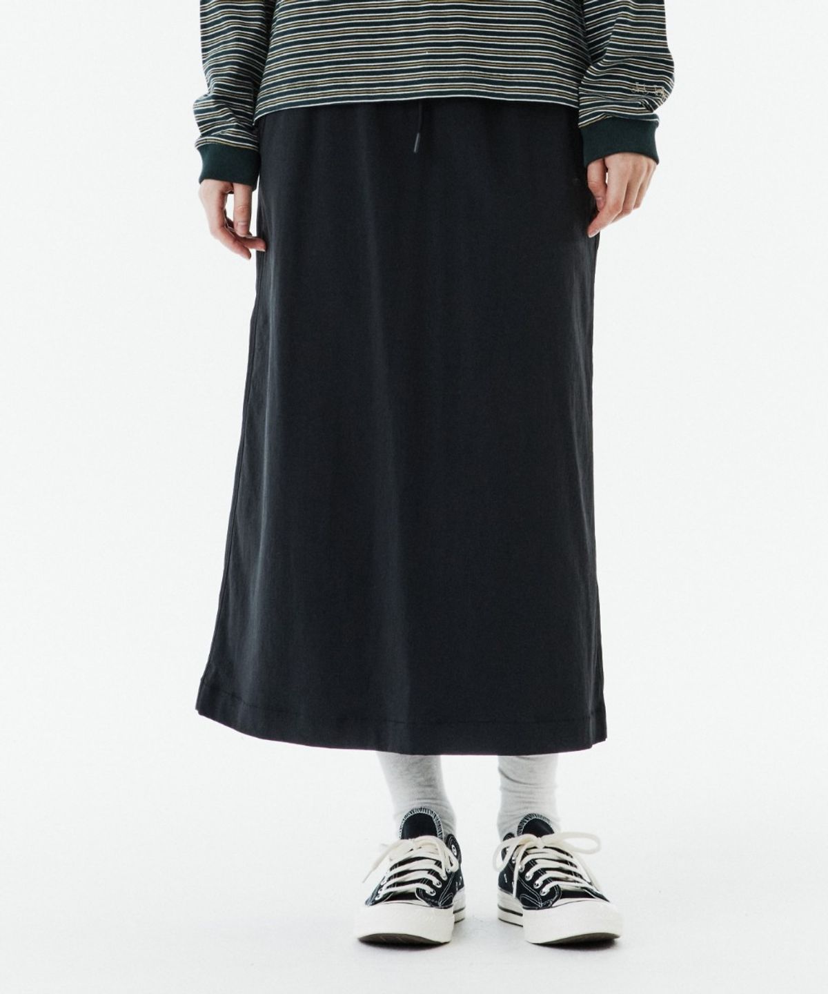 브롬톤 런던(BROMPTON LONDON) W A SKIRT - BLACK (P263WSK102)