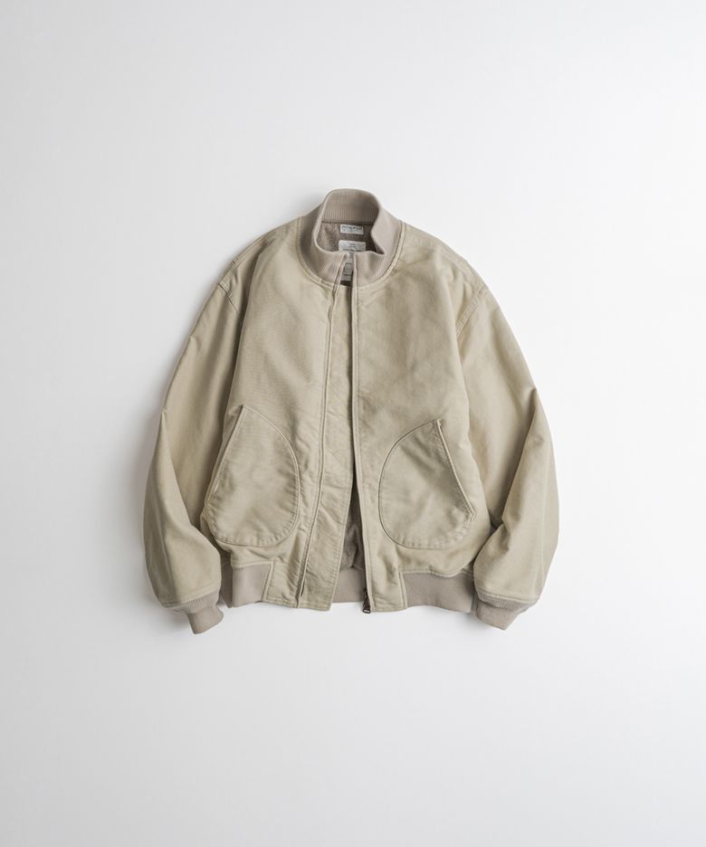 DYED MOLESKIN TANKER JACKET ecru