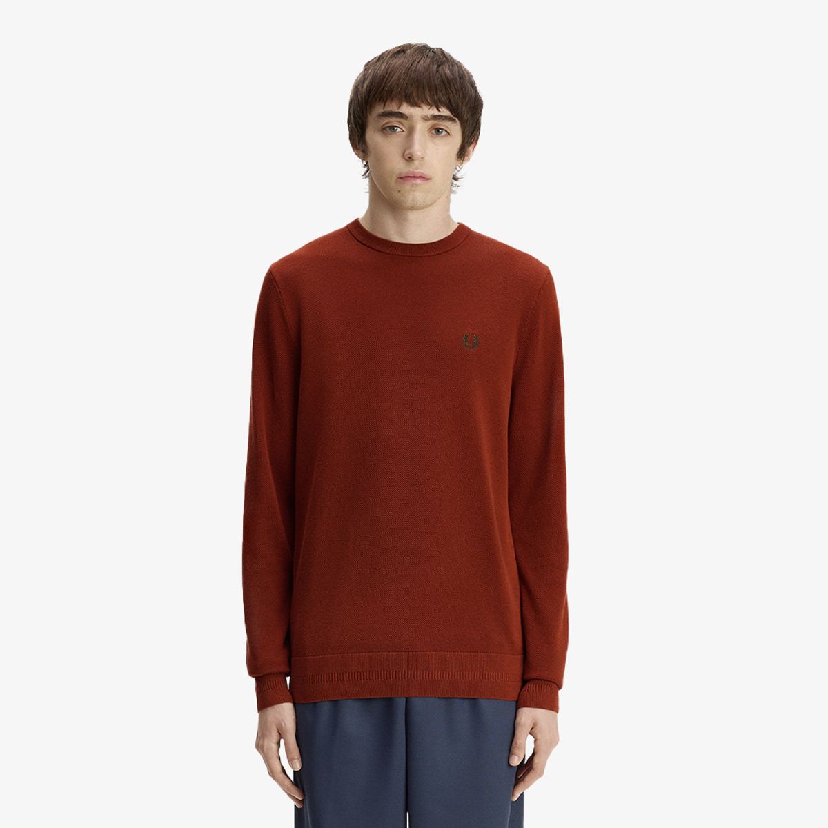 프레드페리(FRED PERRY) [Sharp] 피케 스티치 니트 - 브랜디 AFPM2G31309-28C