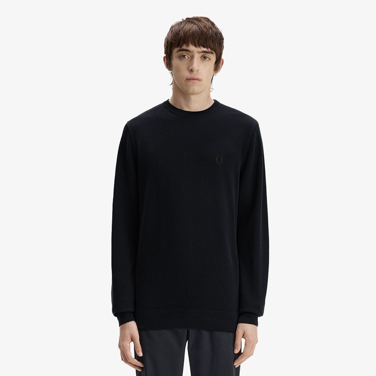 프레드페리(FRED PERRY) [Sharp] 피케 스티치 니트 - 네이비 AFPM2G31309-421