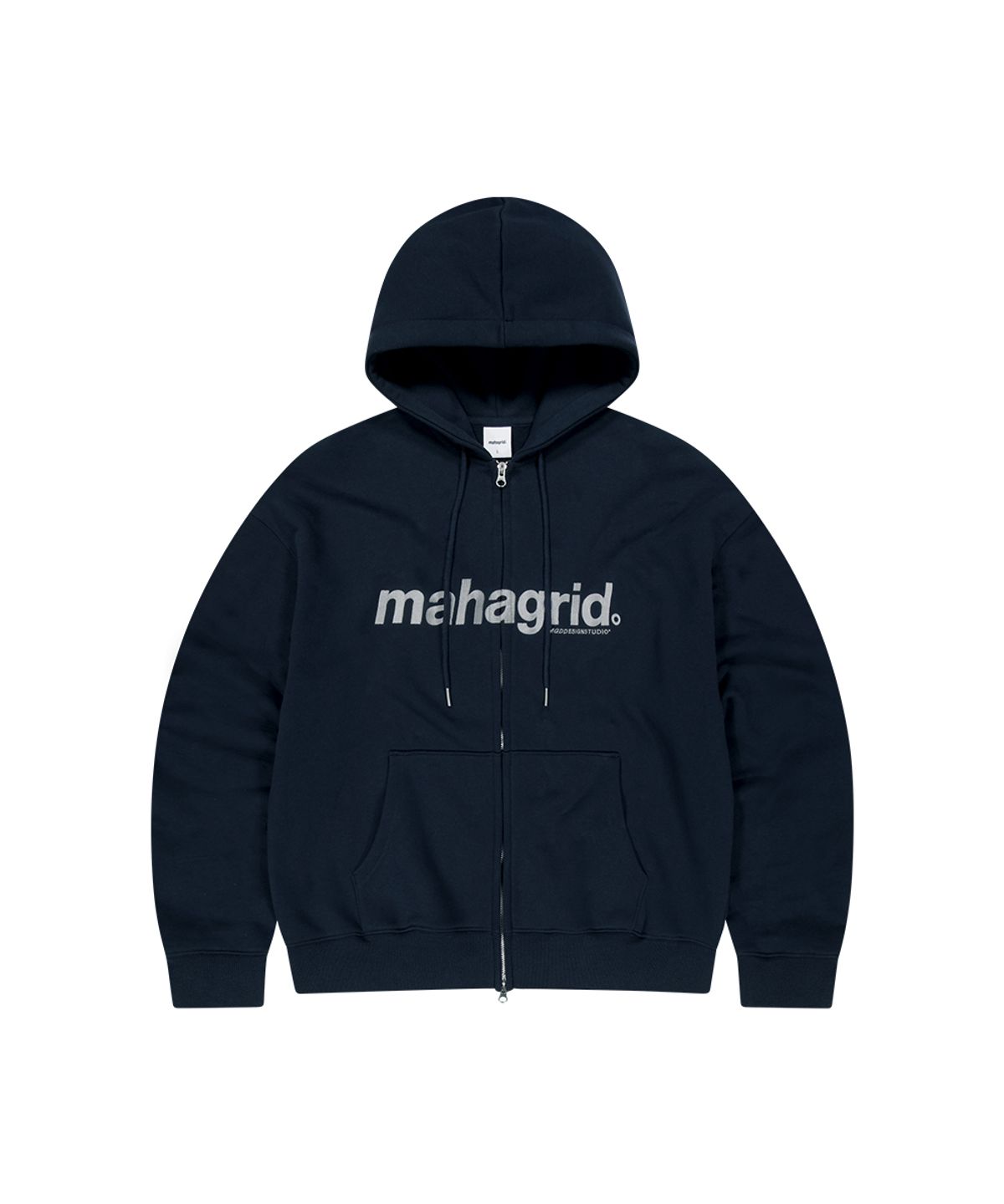 마하그리드(MAHAGRID) BASIC LOGO ZIP-UP HOODIE[NAVY]