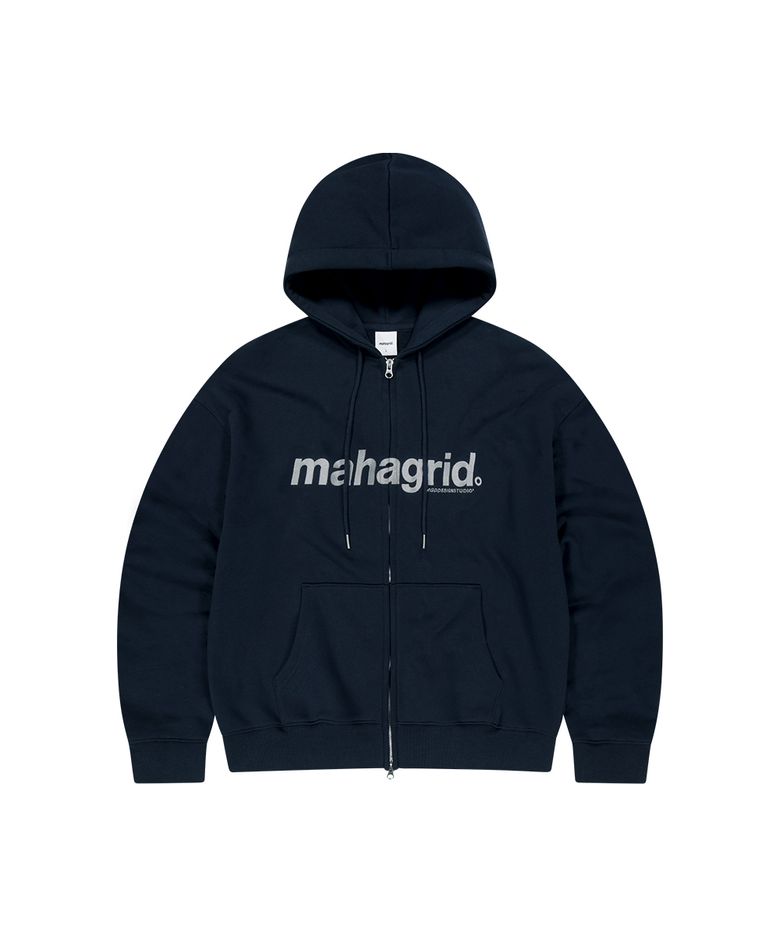 BASIC LOGO ZIP-UP HOODIE[NAVY]