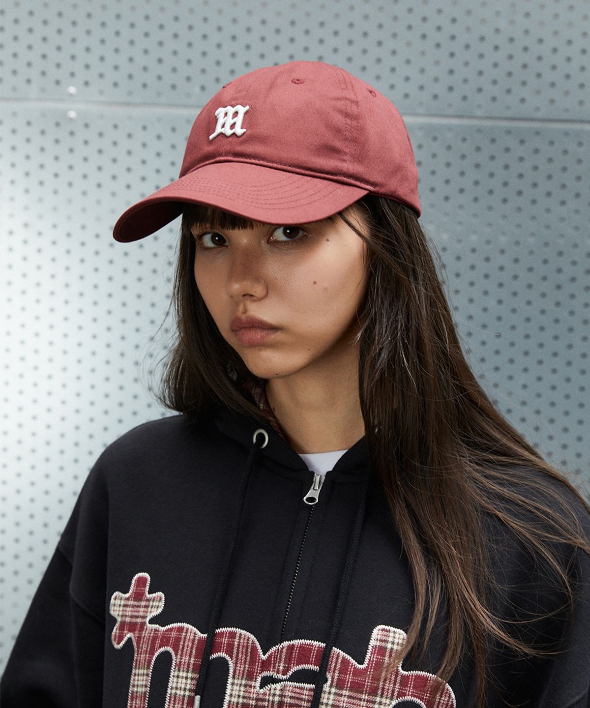 마하그리드(MAHAGRID) M LOGO COTTON BALL CAP[BURGUNDY]