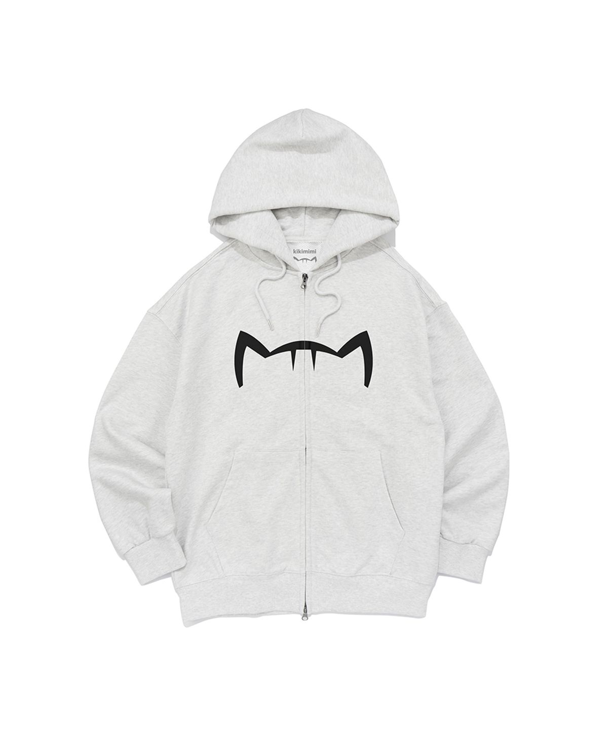 키키미미(KIKIMIMI) SIGNATURE KITTY LOGO HOOD ZIP-UP (LIGHT MELANGE)