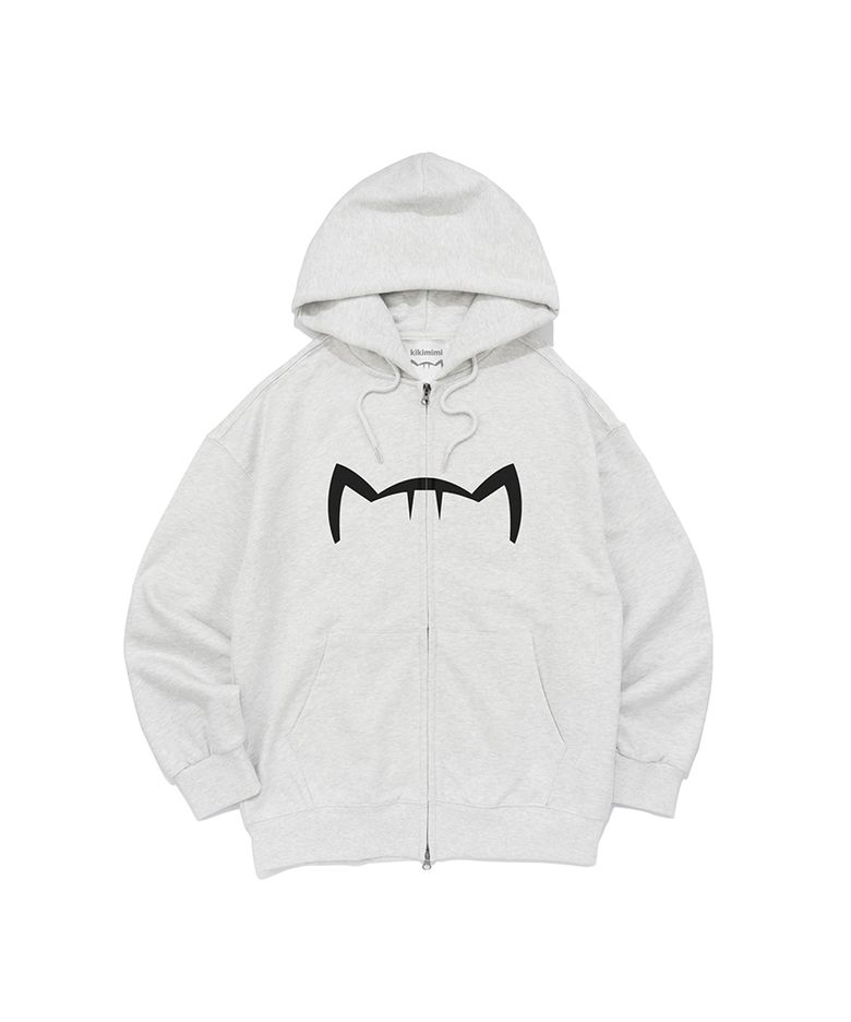 SIGNATURE KITTY LOGO HOOD ZIP-UP (LIGHT MELANGE)
