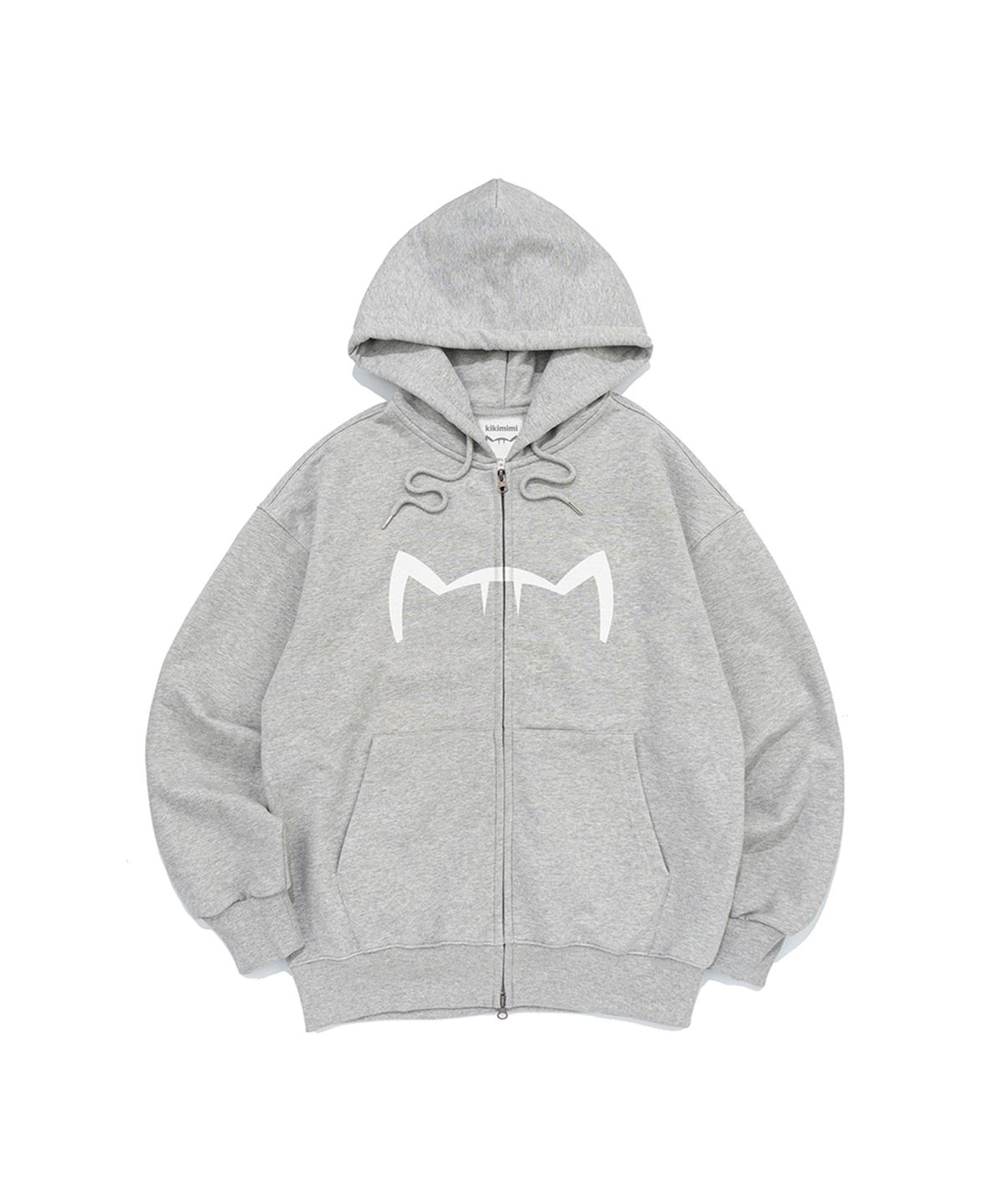 키키미미(KIKIMIMI) SIGNATURE KITTY LOGO HOOD ZIP-UP (MELANGE)