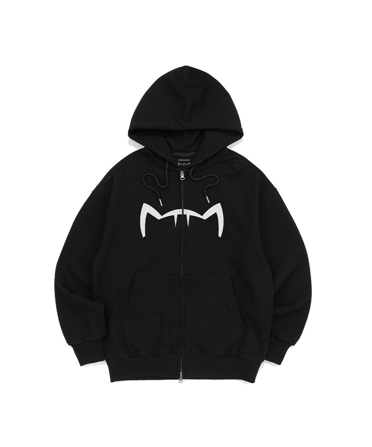 키키미미(KIKIMIMI) SIGNATURE KITTY LOGO HOOD ZIP-UP (BLACK)