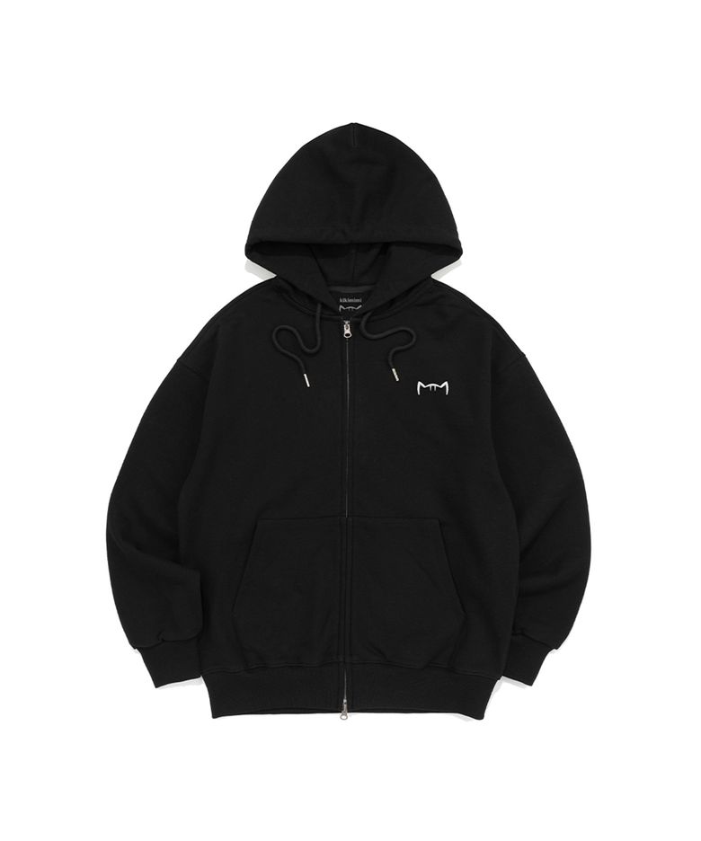 SIGNATURE KITTY SMALL LOGO HOOD ZIP-UP (BLACK)