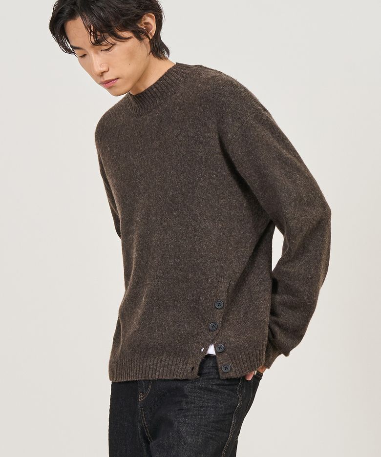모크넥 크롭 니트 (BROWN)