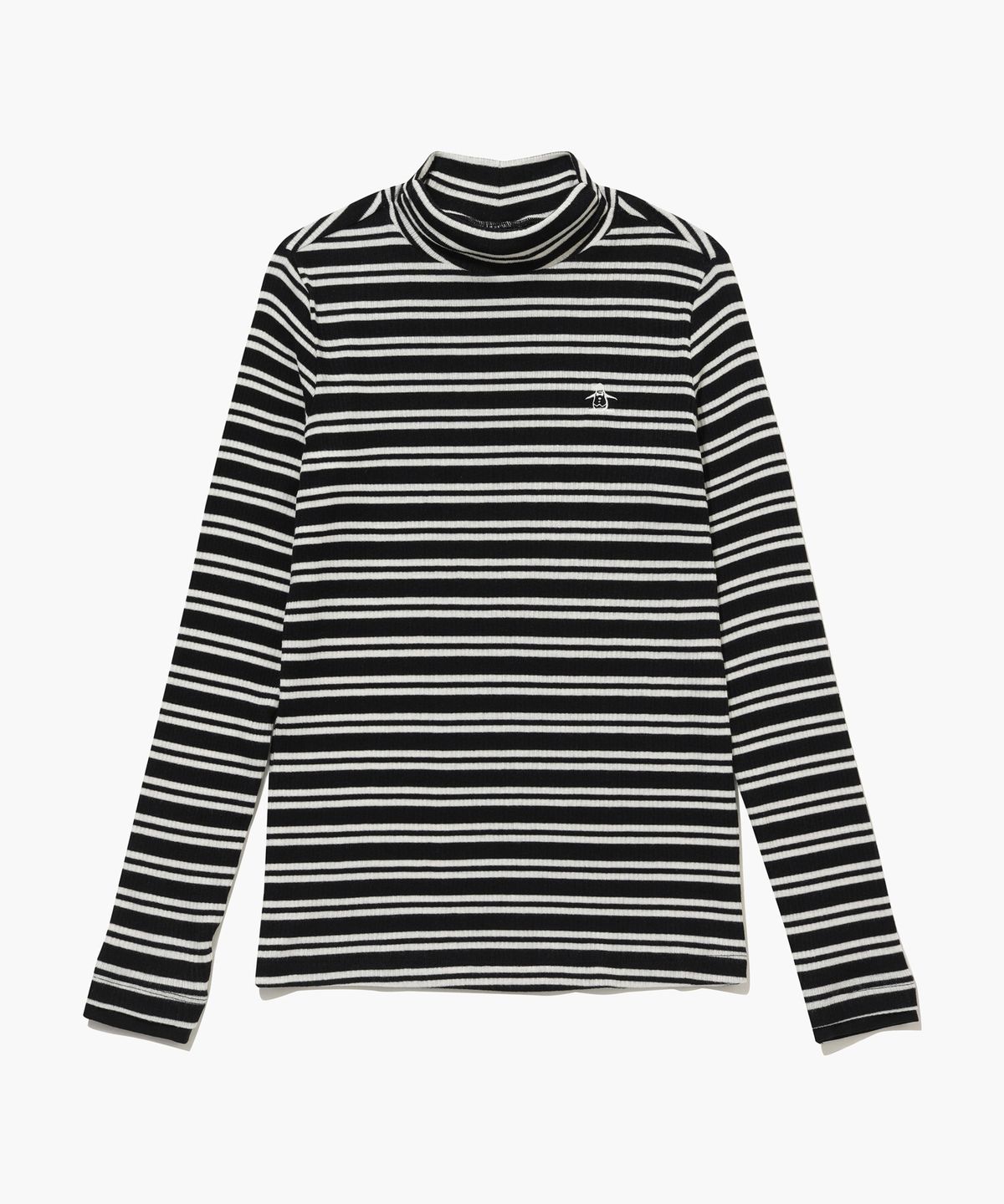 먼싱웨어(MUNSINGWEAR) 여성 시그니처 스트라이프 모크넥 이너 화이트블랙 MR322LIN92