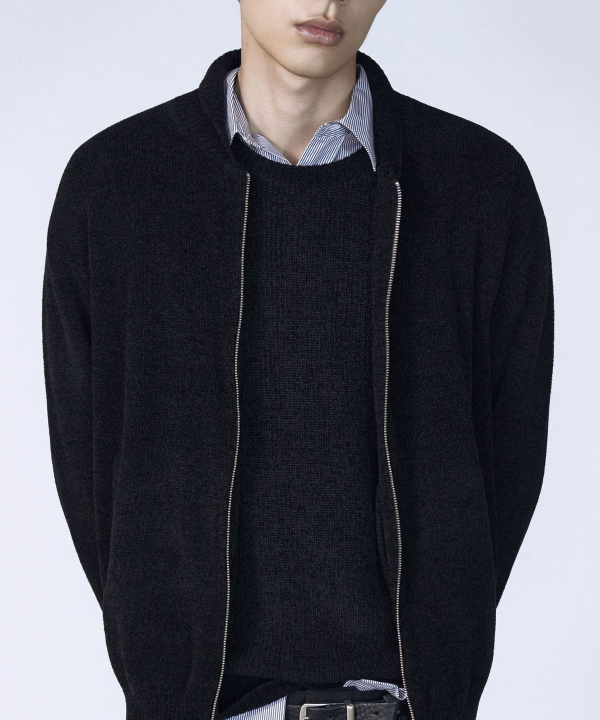 더니트컴퍼니(THEKNITCOMPANY) 셔닐 니트 봄버 자켓 3color