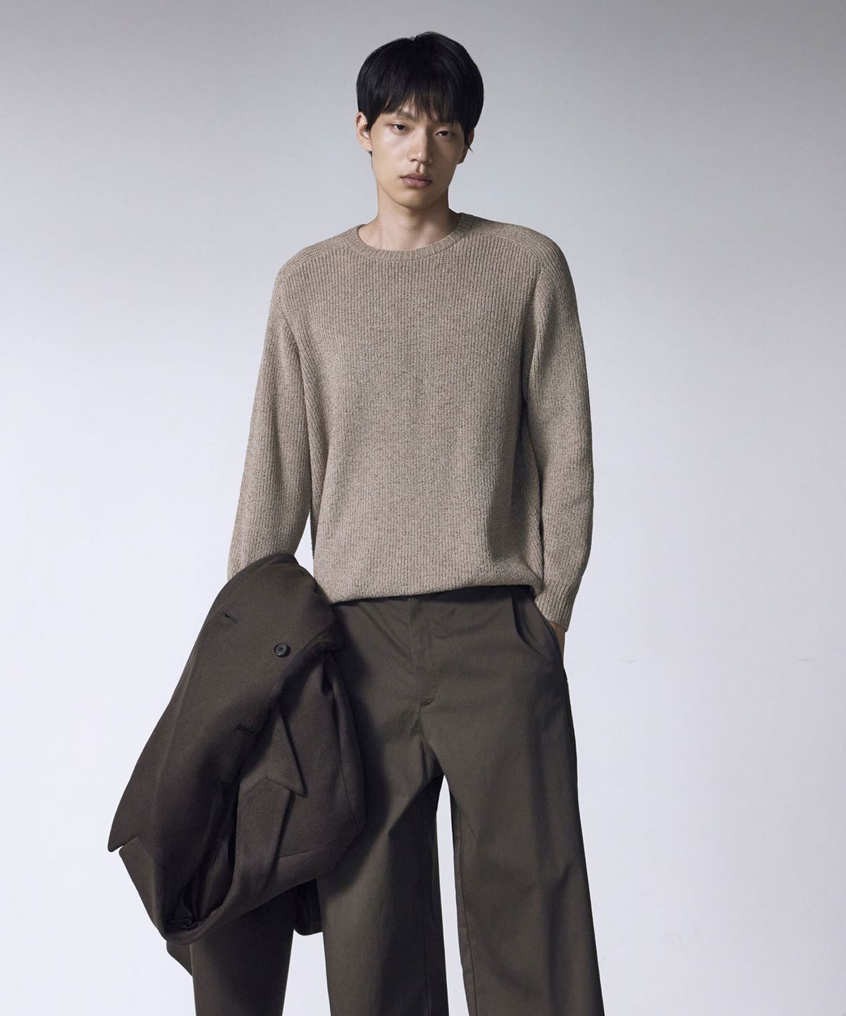 더니트컴퍼니(THEKNITCOMPANY) 셔닐 리브드 크루넥 스웨터 4color