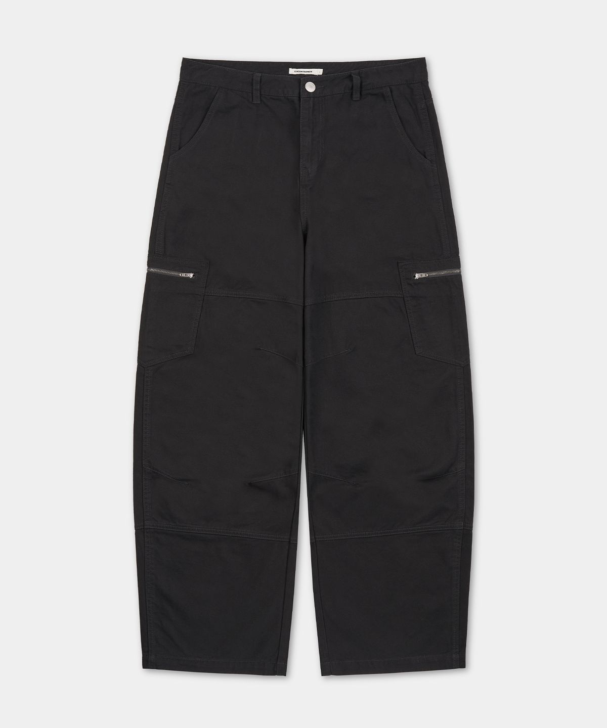 엑스컨테이너(EXCONTAINER) 워시드 커브드 카고 팬츠 (BLACK)