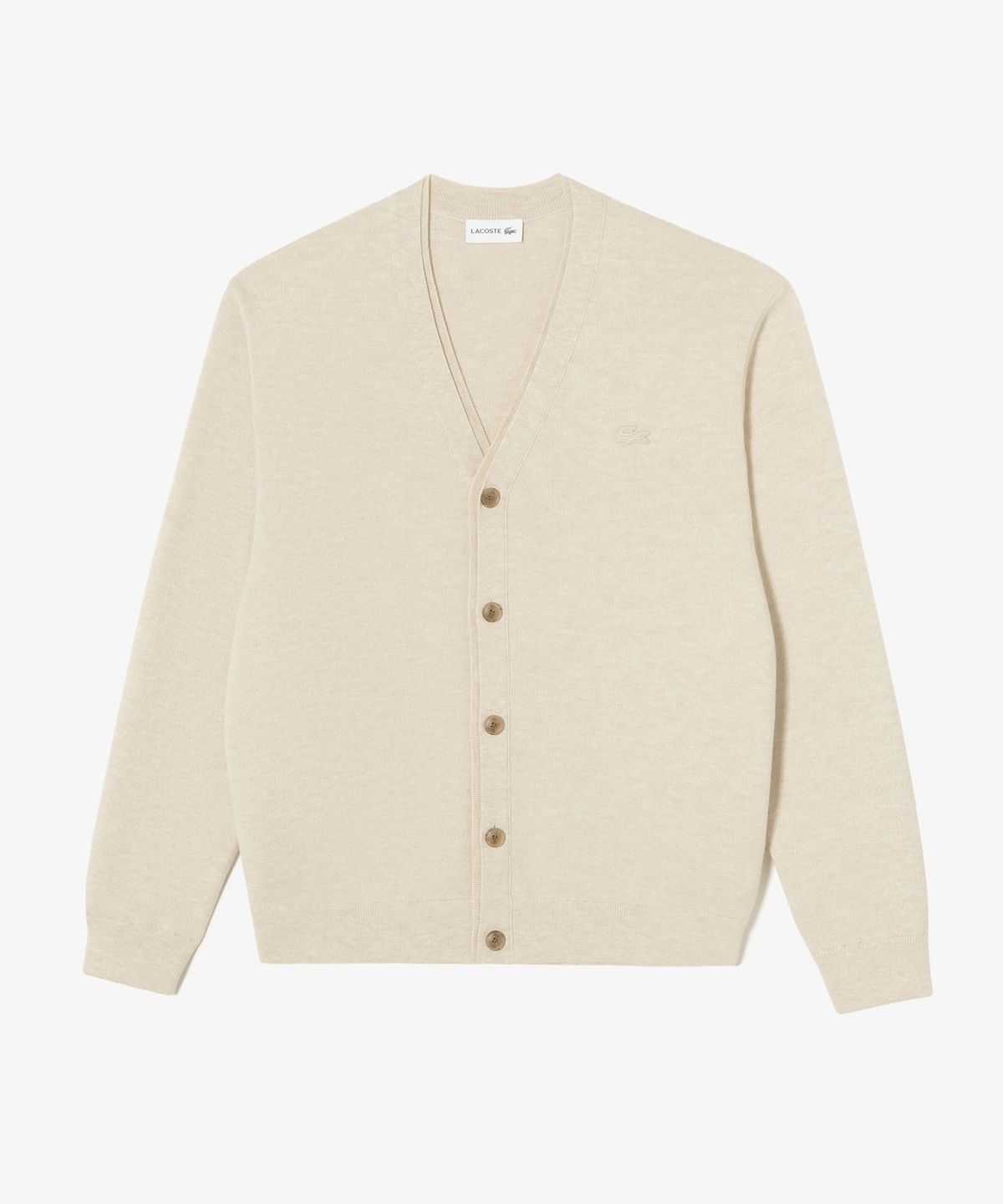 라코스테(LACOSTE) 남성 배색 레이어드 방모 V넥 가디건 AH760E-56N I18